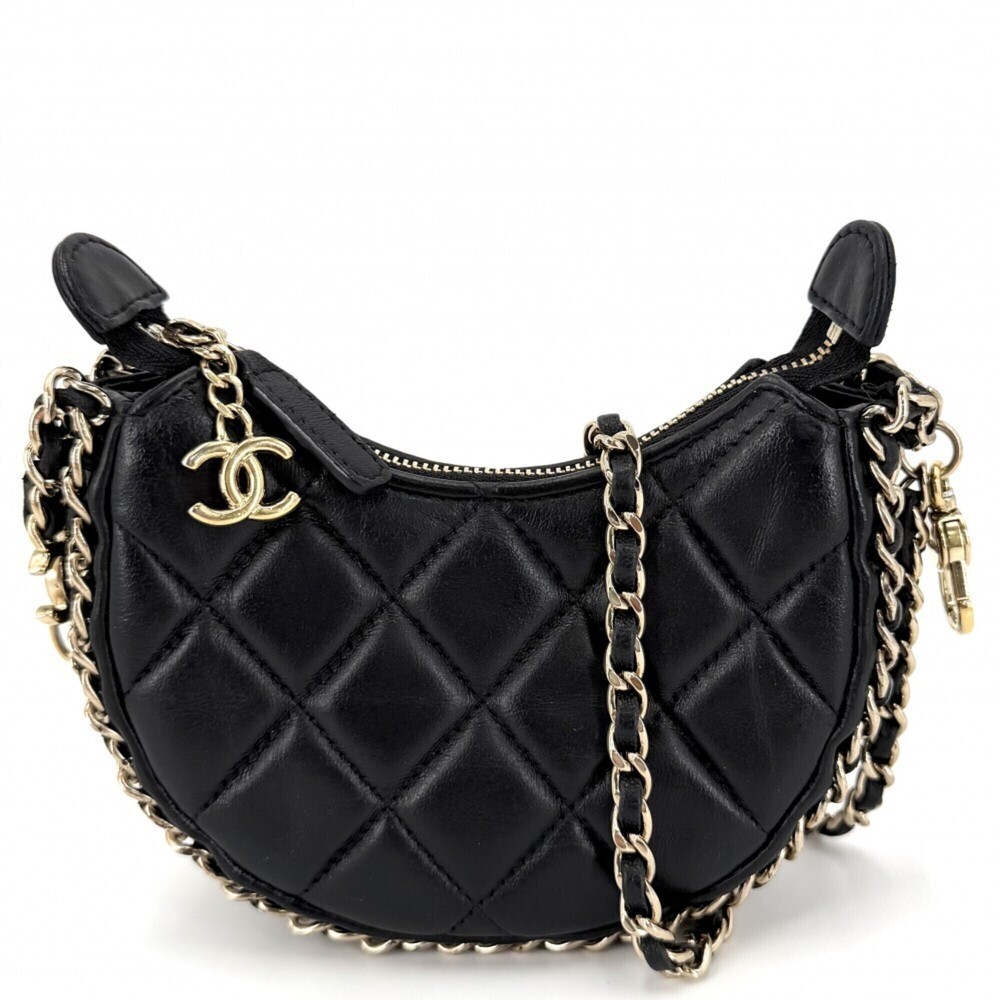 Chanel Women's Small Hobo Shoulder Bag with Coco Mark, Matelassé Mini Bag, Cr...